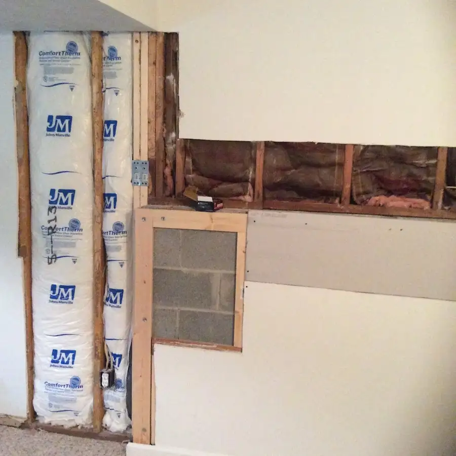 Wall insulation replacement during Basement Flood Cleanup in Ocean Springs